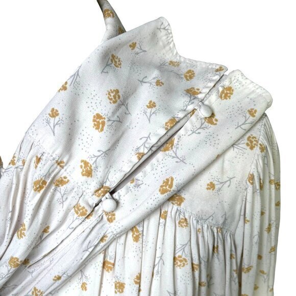 Free People Boho Romantic Flowy Floral Button Hi Low Blouse Top Shirt Size Small - Picture 8 of 13